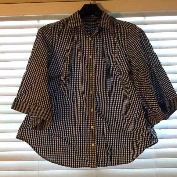 Ralph Lauren Tops - Black and white checkered blouse